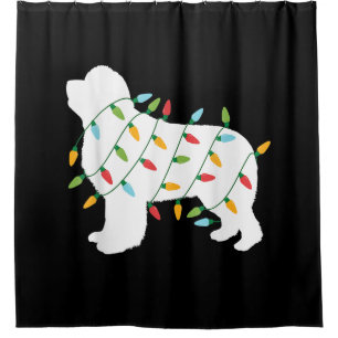 Weihnachtslichter Neufundländer-Hundefreunde Duschvorhang