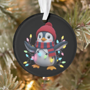 Weihnachtslichter Pinguin trägt Xmas-Hut Pinguine Ornament