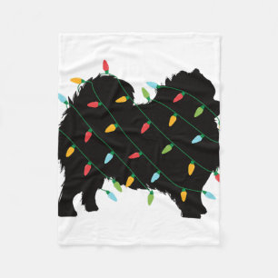 Weihnachtslichter Pomeranian Süßes Geschenk Für Hu Fleecedecke