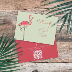 Weihnachtslichter Rosa Flamingo QR Code Einladung