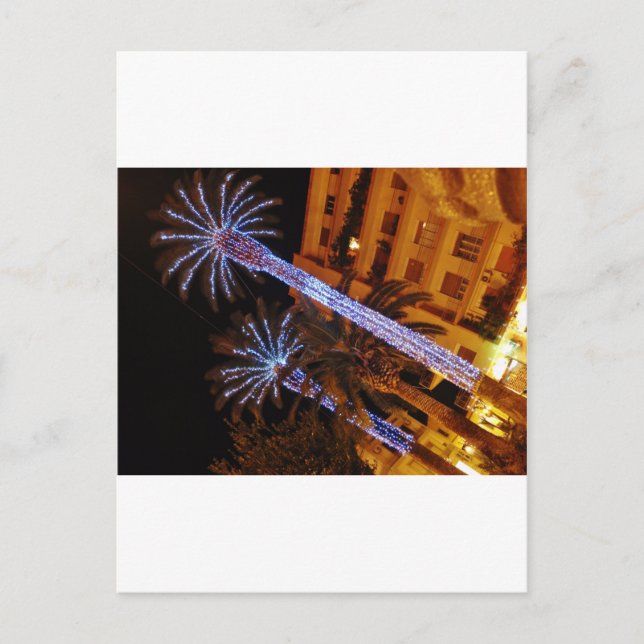 Weihnachtslichter Sizilien Feiertagspostkarte (Vorderseite)