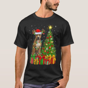 Weihnachtslichter Staffordshire Bull Terrier Hund  T-Shirt