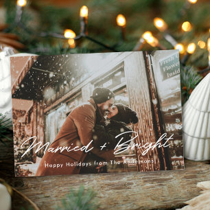 Weihnachtslichter Verheiratet und Hell Foto-Overla Feiertagskarte