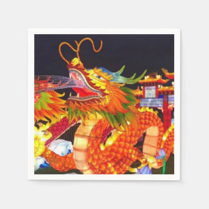 Weihnachtslichtfestival Chinesischer Drache Latter Serviette