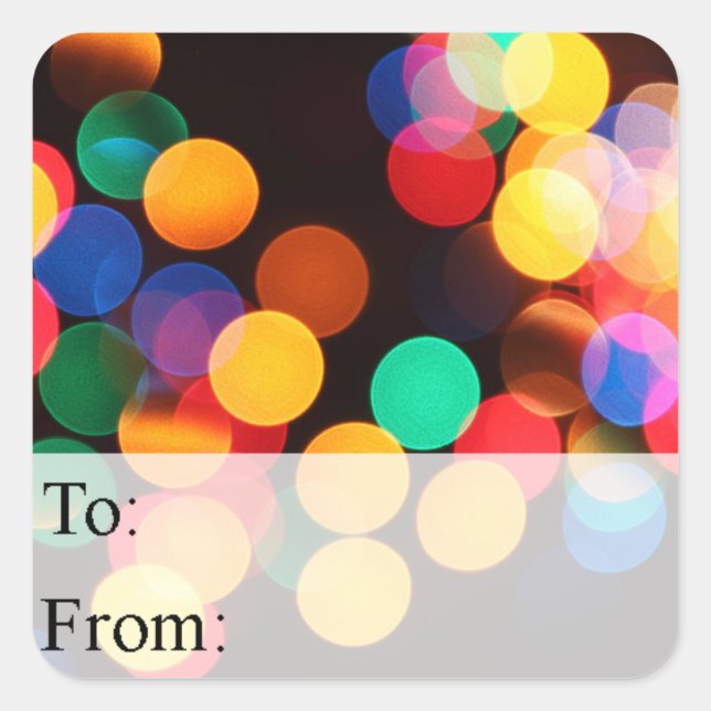 Weihnachtslichtgeschenk-Tag Quadratischer Aufkleber (Vorderseite)