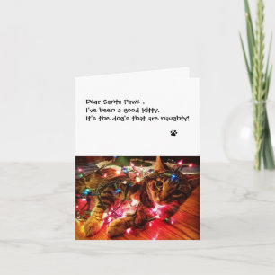 Weihnachtslichtkarte - Lieber Weihnachtsmann Paws Karte