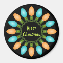 Weihnachtslichtkreis in Orange und Blau