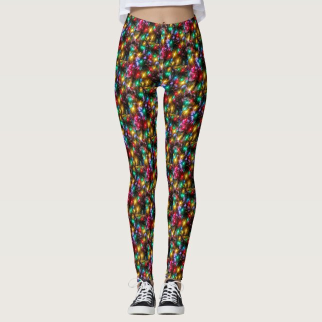Weihnachtslichtmuster Leggings (Vorderseite)