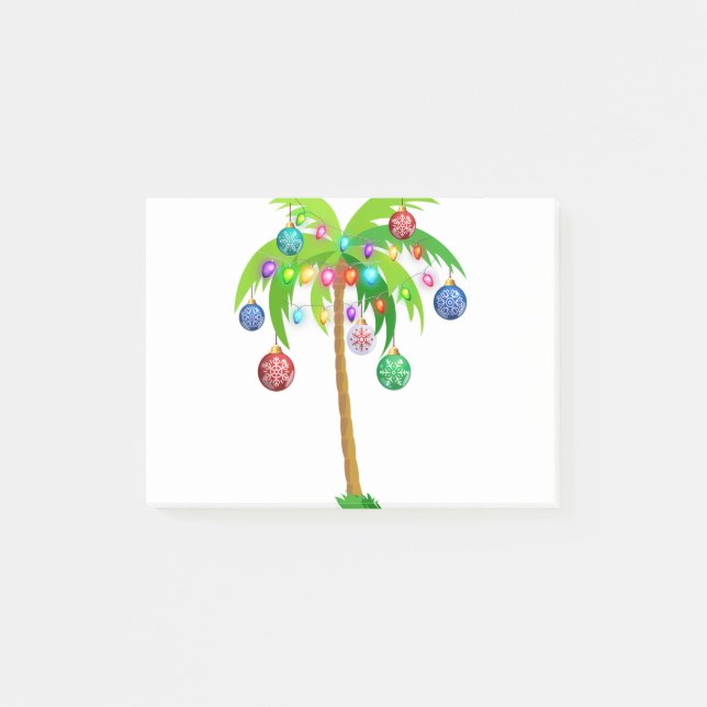 Weihnachtslichtpalme hawaii Strand tropisch x Post-it Klebezettel (Vorderseite)