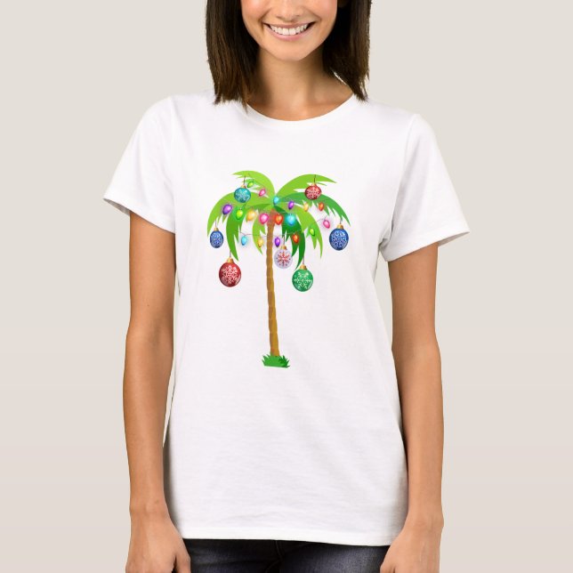 Weihnachtslichtpalme hawaii Strand tropisch x T-Shirt (Vorderseite)