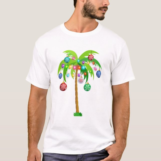 Weihnachtslichtpalme hawaii Strand tropisch x T-Shirt (Vorderseite)
