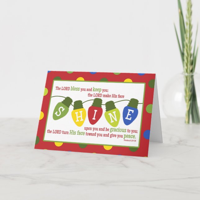 Weihnachtslichtschrift Verse Weihnachtskarte Feiertagskarte (Vorderseite)