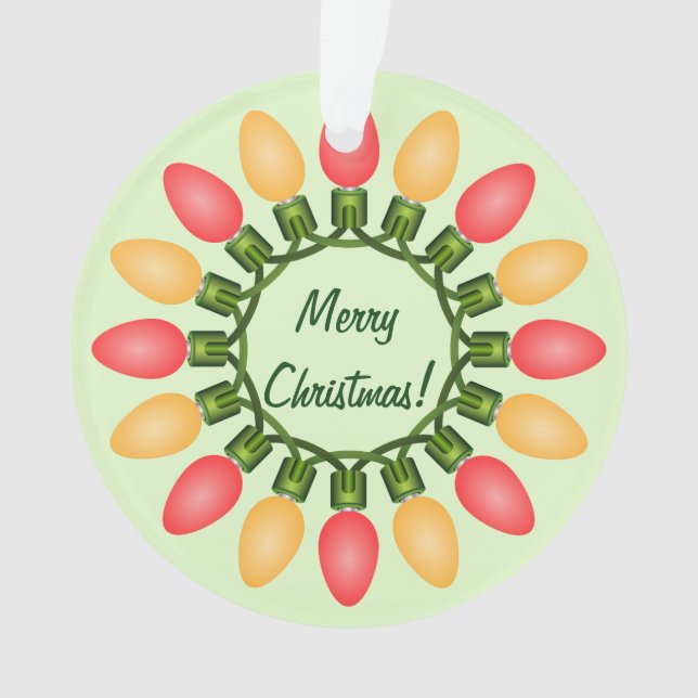 Weihnachtslichtzirkel in Rot und Orange Ornament (Vorderseite)