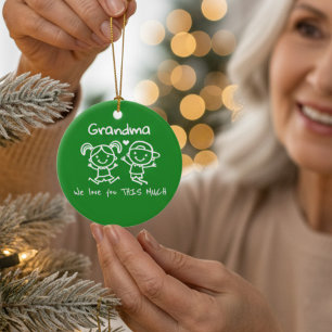 Weihnachtsliebe für Oma Lustiges Grafik-Geschenk Keramik Ornament