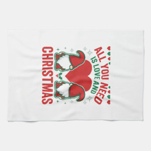 Weihnachtsliebe Herz Santa Gnom Design Geschirrtuch