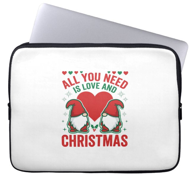Weihnachtsliebe Herz Santa Gnom Design Laptopschutzhülle (Vorderseite)