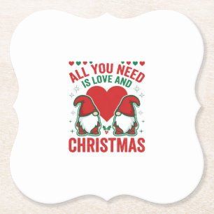 Weihnachtsliebe Herz Santa Gnom Design Untersetzer