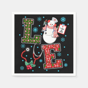 Weihnachtsliebe Krankenschwester Niedlich Medizini Serviette