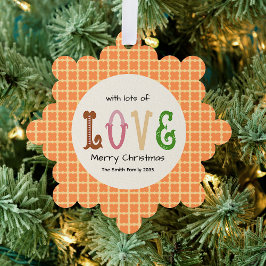 Weihnachtsliebe Moderne Typografie Personalisiert  Ornament Karte