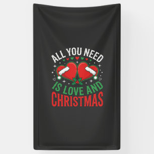 Weihnachtsliebe Santa-Hut-Typografie Banner
