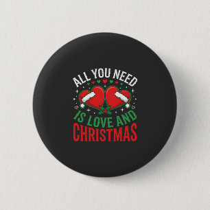 Weihnachtsliebe Santa Hut Typografie Button