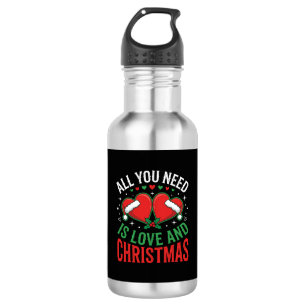 Weihnachtsliebe Santa-Hut-Typografie Edelstahlflasche