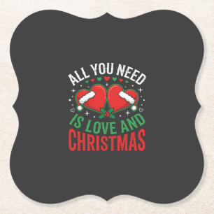 Weihnachtsliebe Santa Hut Typografie Untersetzer