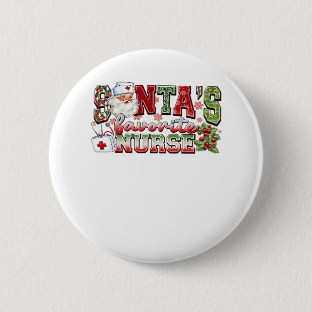 Weihnachtsliebevoll, fröhliche Krankenschwester, K Button (Vorderseite)