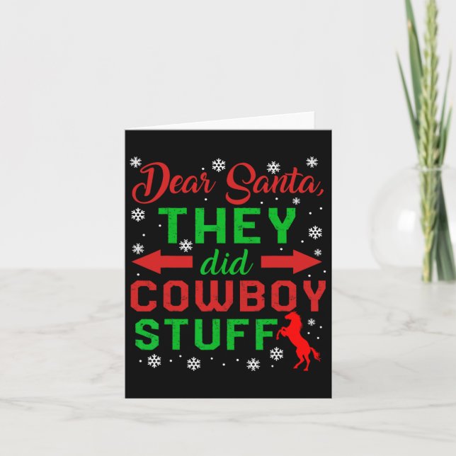 Weihnachtsliebhaber: Cowboy Stuff Horseba Karte (Vorderseite)
