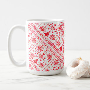 Weihnachtsliebhaber Kreuzmuster-Stichproben-Design Kaffeetasse