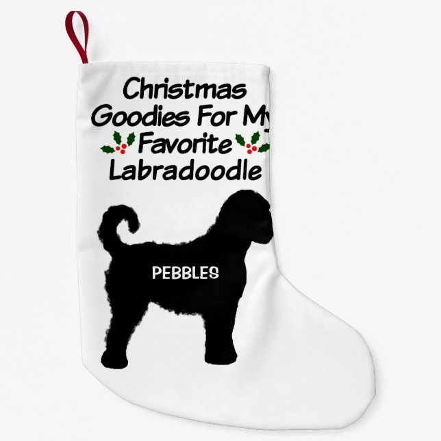 Weihnachtsliebling Labradoodle Dog Kleiner Weihnachtsstrumpf (Vorderseite)