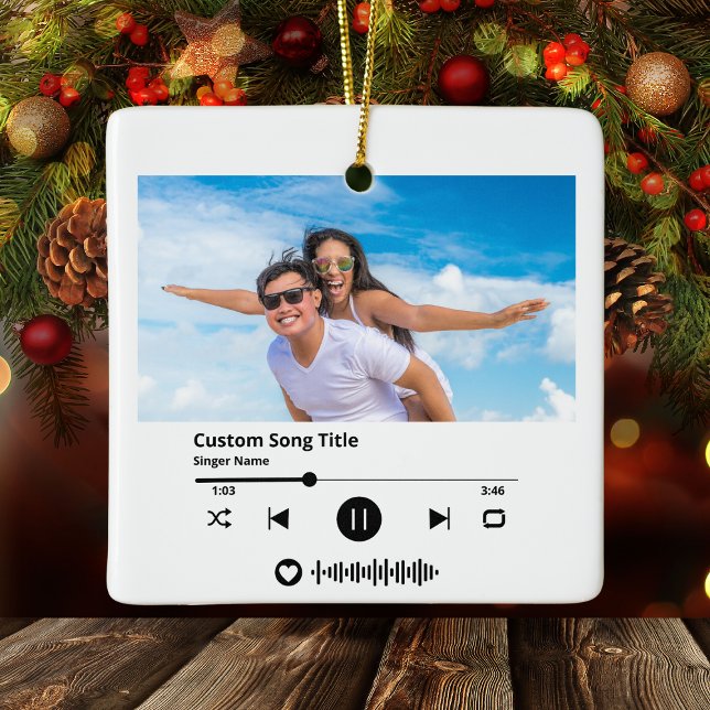 Weihnachtslied Code scannen Keramikornament (Scan Code Song Christmas Ceramic Ornament
)