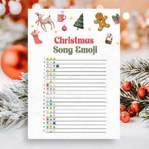 Weihnachtslied-Emoji-Spiel Feiertagskarte