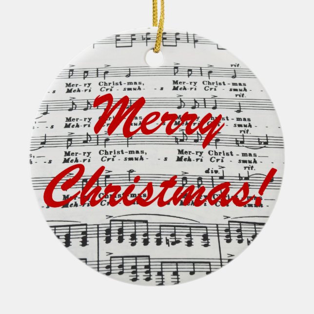 Weihnachtslied-frohe Weihnachten! Keramik Ornament (Vorne)
