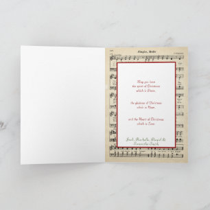 Weihnachtslied Jingle Bells Notenblatt im Vintage- Karte