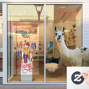 Weihnachtslied Lama Home Storefront Name Vinyl LG Fensteraufkleber