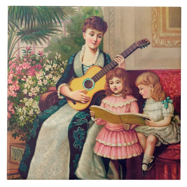 Weihnachtslied, Lithograph von 1888, Fliese (Vorderseite)