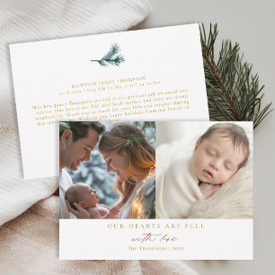 Weihnachtslied Minimal Red Family Baby 2 Fotos Feiertagskarte