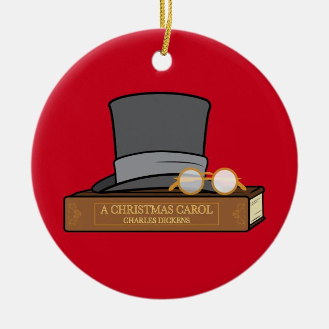 Weihnachtslied mit Top Hat Keramikornament (Vorne)