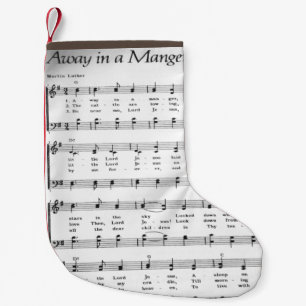 Weihnachtslied Noten Away in a Manger Kleiner Weihnachtsstrumpf