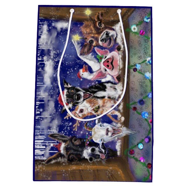 Weihnachtslied - Party - Happy - Mittlere Geschenktüte (Rückseite)