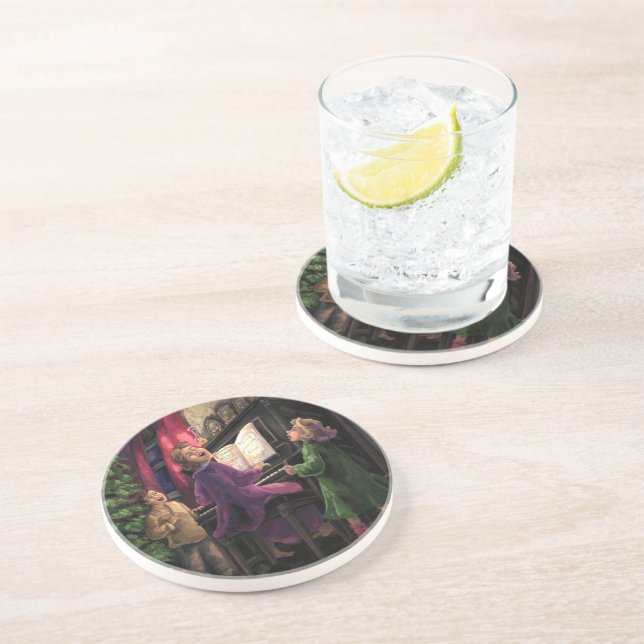 Weihnachtslied Sandstein Untersetzer (Seite)