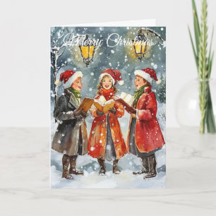 Weihnachtslied Sänger Feiertagskarte