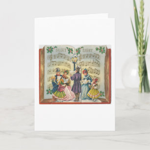 Weihnachtslied Sänger Karte im Vintage Stil
