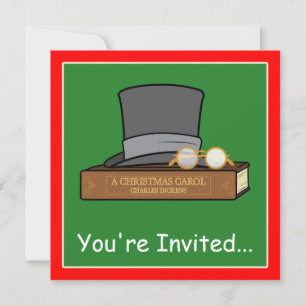 Weihnachtslied und englische Top Hat und Spektakel Einladung