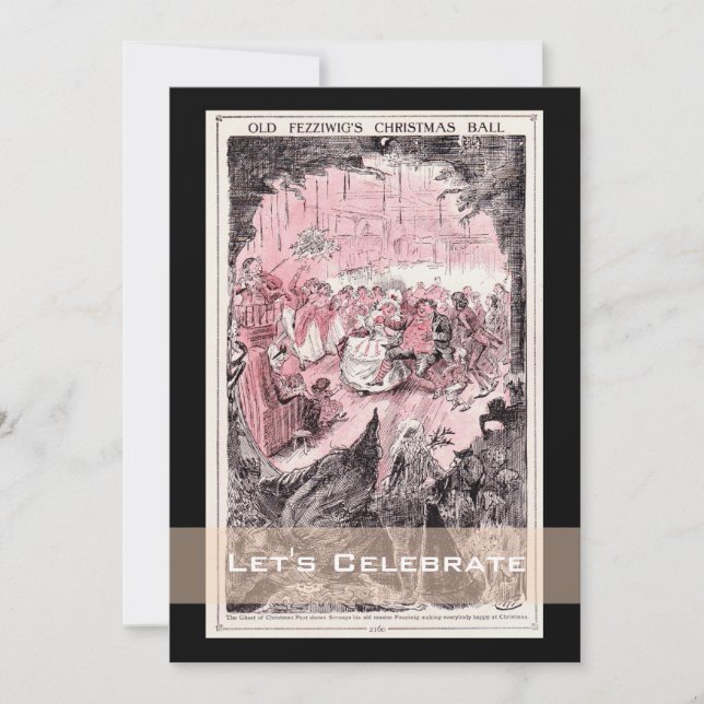 Weihnachtslied Vintag Weihnachtsfest Party Einladung (Vorderseite)