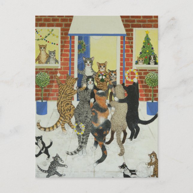 Weihnachtsliede Feiertagspostkarte (Vorderseite)