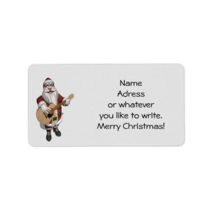 Weihnachtslieder auf seiner Gitarre Adressaufkleber