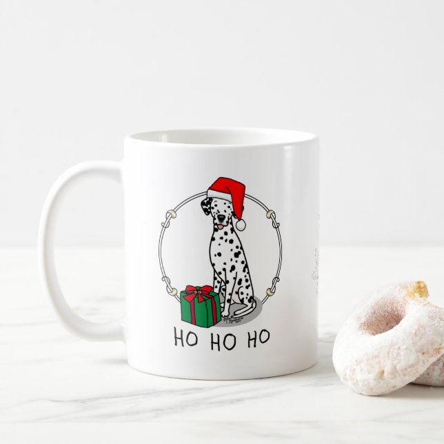 Weihnachtslieder Dalmatiner Hund (schwarz 1) Niedl Kaffeetasse (Mit Donut)