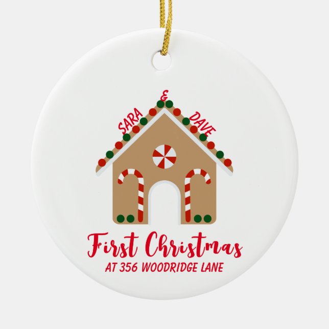 Weihnachtslieder Erste Weihnachtsdekoration Keramik Ornament (Vorne)